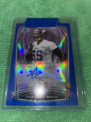 2014 Topps Anthony Barr Bowman Chrome Auto RCRA-AB Blue Rookie Refractor /199 - Image 1 of 4