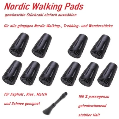MARKENLOS Nordic Walking Gummipuffer Pads Asphaltpads Ersatzfüße Trekking Wandern Stöcke V