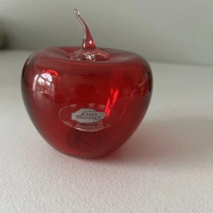 Blenko Hand Blown Art Glass Red Apple Paperweight  excellent condition - Picture 1 of 6