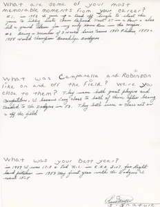 Russ Meyer - Autographed 'Baseball Questionnaire' with Personal Answers - Picture 1 of 1
