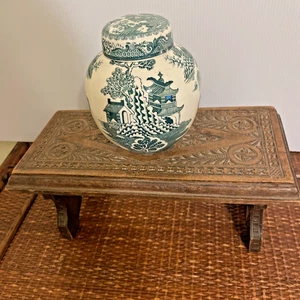 Mason's England Ginger Jar Green Willow made for Twinning Tea 1940's 5" tall - Picture 1 of 7