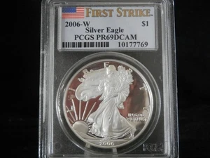 2006-W S$1 American Eagle Silver Dollar Graded / Slabbed A PR69DCAM By PCGS Coin - Picture 1 of 3