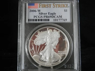 2006-W S$1 American Eagle Silver Dollar Graded / Slabbed A PR69DCAM By PCGS Coin - Image 1 of 3