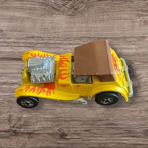 Vintage 1973 Hot Wheels Sir Rodney Roadster Redline Hong Kong Yellow w Brown Top - Picture 1 of 7