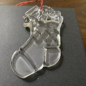 Vintage Prinzessinnenhaus 24% Bleikristall Glas Ornament Strumpf mit Teddybär - Bild 1 von 14