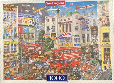 Waddingtons 1000 pc I love London Mike Jupp 1991 jigsaw puzzle Vintage rare - Image 1 of 2