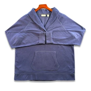 L.L. Bean Shawl Neck Solid Blue Hiking Pullover Cardigan Sweater Men's L - Picture 1 of 8