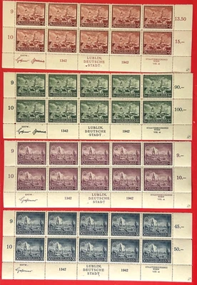 GERMAN OCCUPATION OF POLANDWWII 1942 Sc#B115-B118 4 Blocks of 10 MNH OG XF (LB) - Image 1 of 3