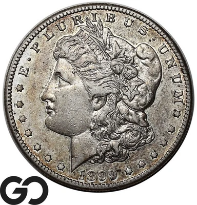 1899-S Morgan Silver Dollar Coin, Tough AU Better Date - Image 1 of 2