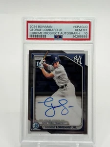 George Lombard Jr. - 2024 Bowman Chrome Base 1st Auto Autograph PSA 10 - Picture 1 of 2