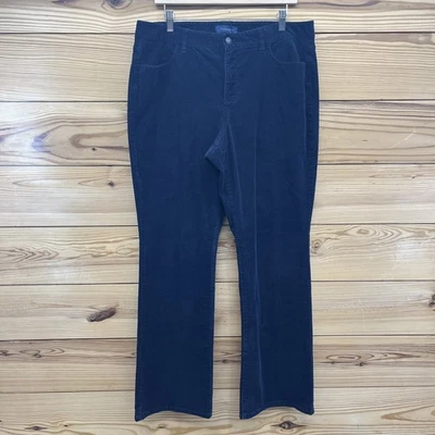 Talbots Corduroy Pants 16 Curvy Boot Cut Navy Blue Stretch Cords High Rise B85 - Image 1 of 4