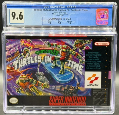 Teenage Mutant Ninja Turtles TMNT Time Nintendo SNES CIB Complete CGC 9.6 Graded - Image 1 of 2