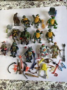 VINTAGE 80s & 90s TMNT TEENAGE MUTANT NINJA TURTLES ACTION FIGURES & ACCESSORIES - Picture 1 of 24