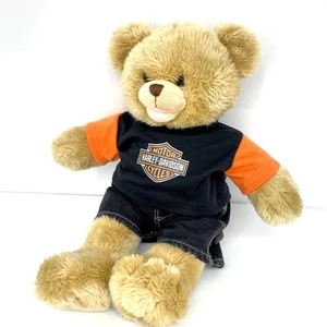 Build A Bear Light Brown Bear Harley Davidson - Imagen 1 de 9