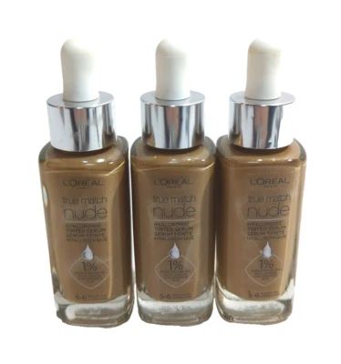(3) L'Oreal True Match Nude Hyaluronic Tinted Serum, 5-6 Medium Tan - Image 1 of 2