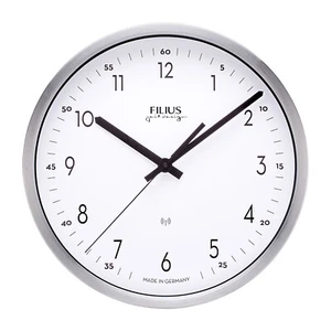 FILIUS Funk-Wanduhr 30 cm Silberfarben 0301-19 - Picture 1 of 1