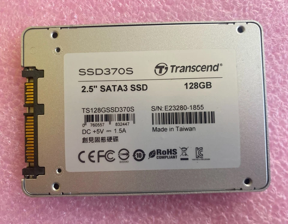Trascend SSD370S 128GB 2.5" SATA 3 SSD TS128GSSD370S Solid State Drive - Image 1 of 2