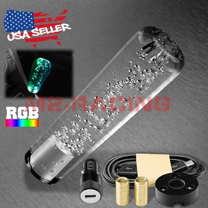LED Light RGB Shift Knob Stick Crystal Transparent Bubble Gear Shifter 15cm - Picture 1 of 11