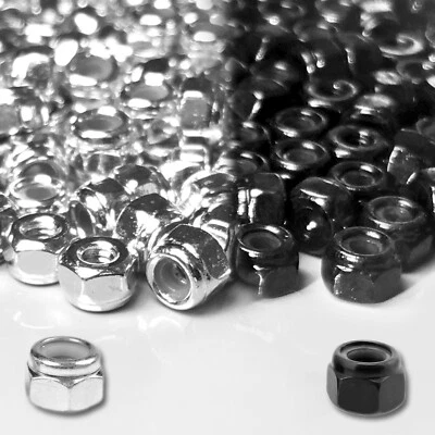 M2 M3 Stoppmutter Selbstsichernde Sicherungsmutter blank oder schwarz DIN 985 - Bild 1 von 4