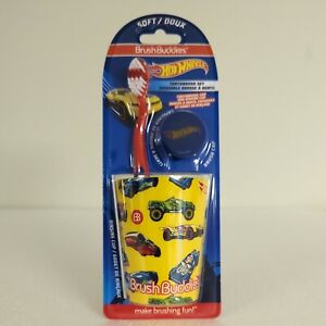 Le kit de brosse à dents pour enfants Hot Wheels comprend brosse à dents, capuchon de couverture et tasse de rinçage
