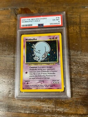 POKEMON 2001 Neo Discovery WOBBUFFET Holo #16 PSA 6 RARE - Image 1 of 2
