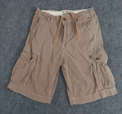 American Eagle Shorts Mens 32 Brown Cargo Baggy Y2K Heavy Drawstring Hickory - Image 1 of 4