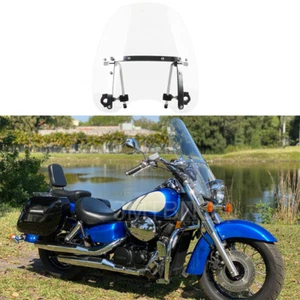 Deflector de parabrisas transparente grande de 18""x16"" para Honda Shadow Aero 750 - Imagen 1 de 12