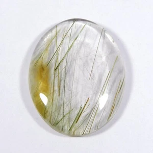 Multi Golden Rutile Quartz Cabochon Oval Shape Natural Gemstone 39 Cts #10009 - Picture 1 of 6
