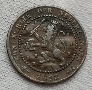1898 Netherlands 1 Cent Lion VF+ Very Fine Nice Eye Appeal KM#107.2 - Picture 1 of 5
