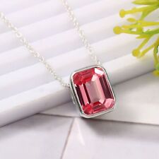 AAA Natural Ceylon Padparadscha Sapphire 925 Silver Pendant Engagement Gifts