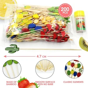 5 packs of Assorted Cocktail Picks (200 in each) & Free 100 Bamboo Toothpicks - Picture 1 of 12