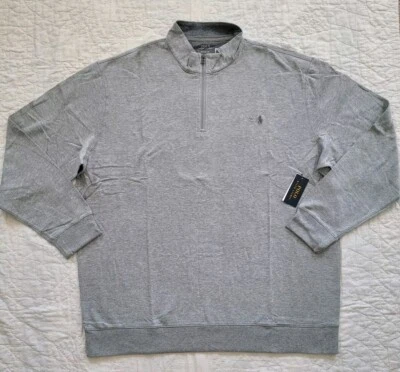 Polo Ralph Lauren Hombres Jersey de Lujo Cremallera Cuarto Pullover Gris Talla 3XLT NUEVO CON ETIQUETAS Foto 1 de 4