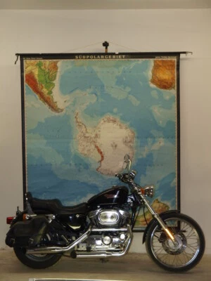 Mapa de pared escolar 1969 de la región polar sur Antártida hemisferio sur 197x220 cm Foto 1 de 4