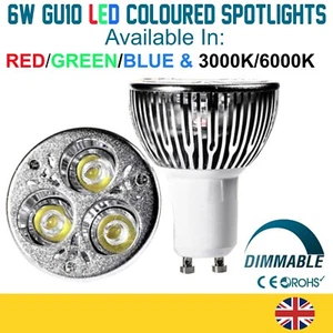 4x 6W GU10 LED Colorido Regulable Bombillas Foco, Red Green Azul 3000K 6000K - Imagen 1 de 16