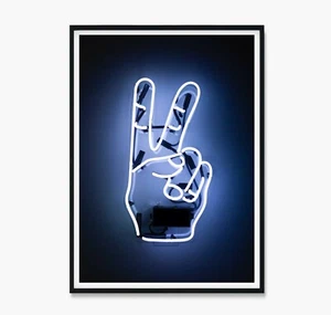 Peace Sign Print, Boys Girls Teenager Bedroom Art Poster Gamer Wall Art Man Cave - Picture 1 of 7