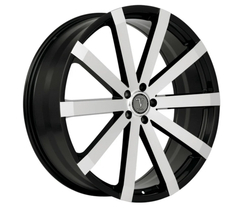 20" Inch BLACK Machined Face Elure 037 5x114.3 5x4.5 Velocity VW12 Rims Wheels Foto 1 de 1