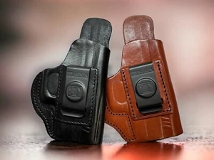 Right Hand Black Brown Leather IWB Inside Pants Concealment Holster - CHOOSE - Picture 1 of 13