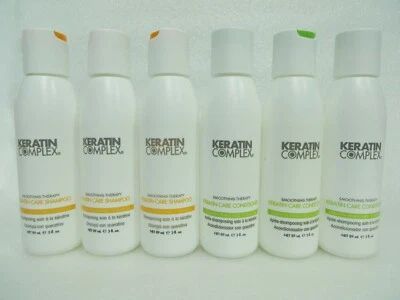 CHAMPÚ/ACONDICIONADOR KERATIN COMPLEX KERATIN CARE 3 OZ (Lote de 6) ¡TAMAÑO DE VIAJE! Foto 1 de 2