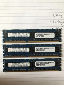 HYNIX 12GB (3 X 4GB) 2Rx8 PC3L HMT351R7BFR8A 10600R Server Memory RAM BARGAIN - Picture 1 of 1