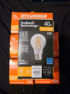 Sylvania 40699 TruWave LED A19  40W Equal  2700K  90+ CRI  Clear ( PACK OF 6) - Picture 1 of 4