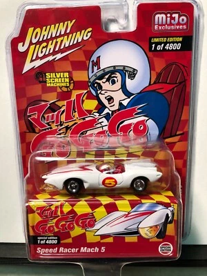 1/64 JOHNNY LIGHTNING SILVER SCREEN MACHINES SPEED RACER MACH 5 WHITE MIJO - Image 1 of 2