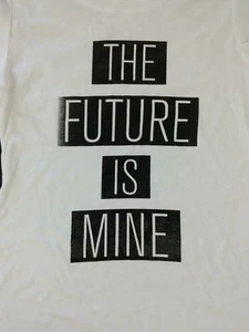 Motivational Shirt Womens Large White graphic tee the future is mine ladies top - Picture 1 of 3
