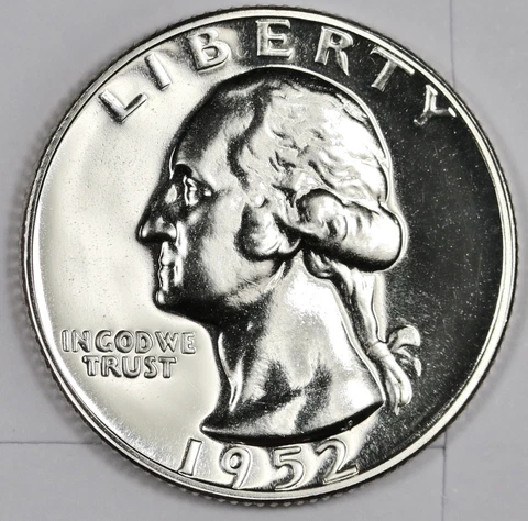 1952 Washington Quarter.  "Super Bird".  Gem Proof.  187553 Cover