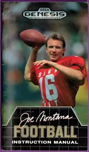 Manual de instrucciones de fútbol americano Joe Montana (Genesis, 1990) SOLAMENTE - Imagen 1 de 2