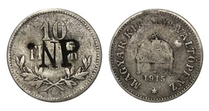 UNGHERIA 10 Filler 1915 - Contromarca NP - Countermark NP - Picture 1 of 1