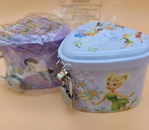 Disney Collectors Tin Gift Box w/ LOCK & KEY Princess Fairies NEW 2X  - Picture 1 of 5