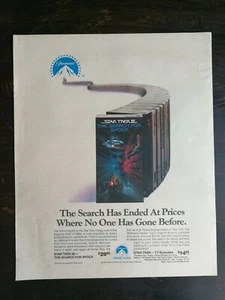 Vintage 1985 Star Trek The Search For Spock TV VHS Full Page Original Color Ad - Bild 1 von 1