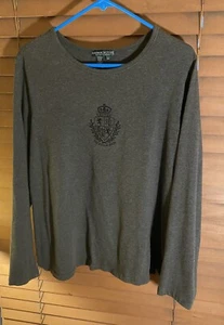 Ralph Lauren Active Women’s Long Sleeve Tee 2X Grey Crest Logo EUC - Picture 1 of 6