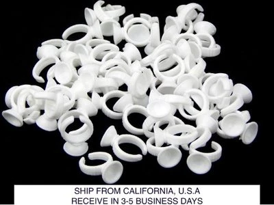 BEAUTY HEADQUARTERS DISPOSABLE GLUE RING PALLET HOLDER FOR EYELASH EXTENSION & TATTOO PIGMENT 50 PCS