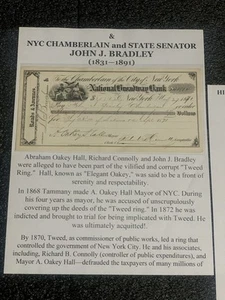 1871 FIRMATO DA 3 MEMBRI ANELLO TWEED NEW YORK STORICO CRIMINE ORGANIZZATO assegno mafia - Foto 1 di 5